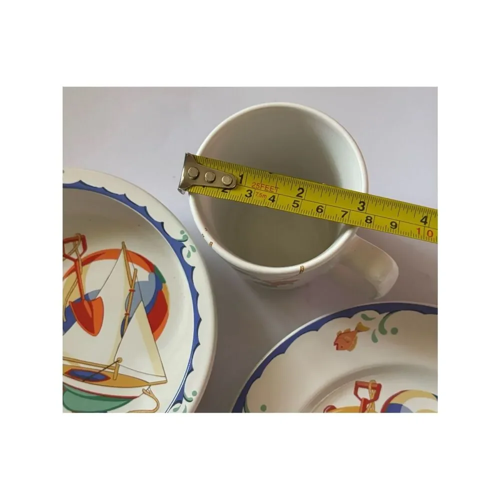 TIFFANY & Co. PORCELAIN 3 Pc Set~ Tiffany Seashore Vintage from 1990